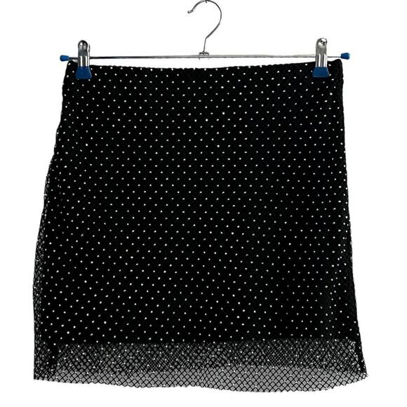 Sincerely Jules Beaded Mini Skirt Black Size Juniors Large - Picture 2 of 5